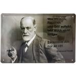 Retro Blechschild - Sigmund Freud Lebensweisheit Aphorismus - lustiger Spruch - hochwertig geprägtes Stahlblech - Deko Schild, 3D Effekt - 30 x 20 cm