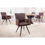 Reduzierte Braune Industrial Riess Ambiente Designer Stühle aus Microfaser mit Armlehne Breite 50-100cm, Höhe 50-100cm, Tiefe 50-100cm 