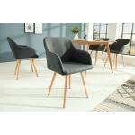 Reduzierte Graue Retro Riess Ambiente Designer Stühle aus Holz gepolstert Breite 50-100cm, Höhe 50-100cm, Tiefe 50-100cm 