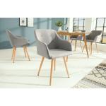 Reduzierte Hellgraue Retro Riess Ambiente Designer Stühle aus Holz mit Armlehne Breite 50-100cm, Höhe 50-100cm, Tiefe 50-100cm 