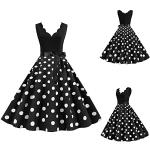 Schwarze Blumenmuster Vintage V-Ausschnitt Kurze Abendkleider mit Fransen mit Knopf aus Chiffon für Damen Übergrößen Große Größen zur Hochzeit für den für den Sommer 