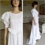 Weiße Maxi Brautkleider & Hochzeitskleider mit Rüschen für Damen Größe S für die Braut 