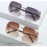 Rechteckige Retro Sonnenbrillen aus Polycarbonat für Damen 
