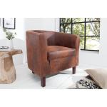 Reduzierte Braune Shabby Chic Riess Ambiente Lounge Sessel aus Massivholz Breite 50-100cm, Höhe 50-100cm, Tiefe 50-100cm 