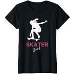 Schwarze Skater T-Shirts mit Skater-Motiv für Damen Größe S 
