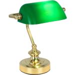 Grüne Antike Bankerlampen & Bankerleuchten aus Messing E14 