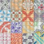Bunte Quadratische Mosaik Wandfliesen aus Kristall 