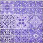 Violette Mosaik Wandfliesen aus Kristall 