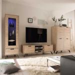 Hellbraune Retro Homedreams Wohnzimmermöbel aus Eiche Breite 350-400cm, Höhe 150-200cm, Tiefe 0-50cm 