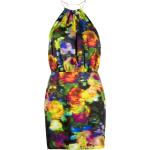 Reduzierte Bunte Blumenmuster Ärmellose Seidenkleider mit Reißverschluss aus Seide für Damen für Partys 