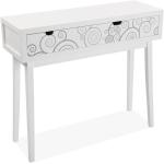 Reduzierte Weiße Moderne Design Tische aus Kiefer mit Schublade Breite 50-100cm, Höhe 50-100cm, Tiefe 0-50cm 