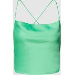 Smaragdgrüne Review Wasserfall-Ausschnitt Spaghettiträger-Tops aus Polyester Cropped für Damen Größe XS 