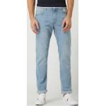 Hellblaue Review Slim Fit Jeans mit Reißverschluss aus Baumwolle enganliegend für Herren Größe XXL Weite 29, Länge 30 