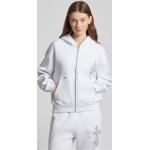 Reduzierte Weiße Review Zip Hoodies & Sweatjacken mit Reißverschluss aus Baumwollmischung mit Kapuze für Damen Größe S 