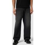 Schwarze Review Wide Leg Jeans & Relaxed Fit Jeans mit Reißverschluss aus Baumwollmischung für Herren Größe XL 