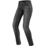 Dunkelgraue Revit Slim Fit Jeans aus Denim für Damen Größe XS Weite 26, Länge 32 
