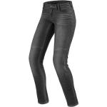 Dunkelgraue Slim Fit Jeans aus Denim für Damen Größe XS Weite 26, Länge 32 