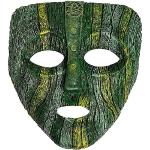 REVYV The Mask Jim Carrey Holzoptik Vollgesichtsmaske Latex Maske Cosplay Kostüm Karneval Zubehör Halloween Requisiten Grün