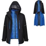 Blaue Bestickte Wasserdichte Atmungsaktive Regatta Professional 3-in-1 Jacken mit Reißverschluss aus Polyester für Herren Größe L für den für den Winter 