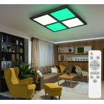 Schwarze Moderne etc-shop Quadratische Dimmbare LED Deckenleuchten matt Farbwechsel | RGB 