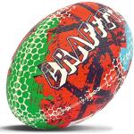 Rhino Graffiti-Rugbyball, Rot/Blau, Größe 5