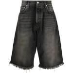 Reduzierte Schwarze Rhude Jeans-Shorts aus Leder für Herren für den für den Sommer 