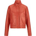 Orange Unifarbene Riani Mini Kurze Lederjacken aus Leder für Damen Größe M 