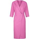 Pinke Unifarbene 3/4-ärmelige Riani Midi V-Ausschnitt Midikleider & knielange Kleider mit Reißverschluss für Damen Größe M 