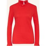 Reduzierte Rote Langärmelige Rich&Royal Blusenshirts & Schlusen mit Rüschen mit Knopf aus Jersey für Damen Größe S 