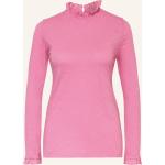 Reduzierte Pinke Langärmelige Rich&Royal Blusenshirts & Schlusen mit Rüschen mit Knopf aus Jersey für Damen Größe S 