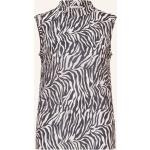 Reduzierte Weiße Animal-Print Rich&Royal Stehkragen Blusentops aus Polyester für Damen Größe M für den für den Sommer 