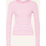 Reduzierte Pinke Gestreifte Langärmelige Rich&Royal Rippshirts aus Baumwolle für Damen Größe S 
