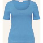 Blaue Kurzärmelige Rich&Royal Bio T-Shirts aus Baumwolle für Damen Größe M 