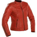 Reduzierte Rote Übergangsjacken mit Klettverschluss aus Leder für Damen Größe XS 