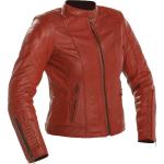 Reduzierte Rote Übergangsjacken mit Klettverschluss aus Leder für Damen Größe L 