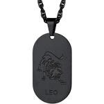 Schwarze Löwe-Anhänger mit Löwen-Motiv aus Stahl für Herren 