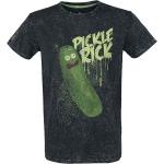 Schwarze Unifarbene Rick and Morty Rundhals-Ausschnitt T-Shirts aus Baumwolle für Herren Größe 4 XL 