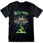 Schwarze Kurzärmelige Rick and Morty T-Shirts aus Baumwolle Größe XXL 