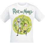 Weiße Gildan Rick and Morty T-Shirts aus Baumwolle für Herren Größe M 
