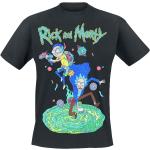Schwarze Rick and Morty Rundhals-Ausschnitt T-Shirts für Herren Größe 4 XL 