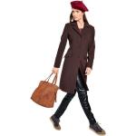 Schokoladenbraune Unifarbene Rick Cardona Mini Kapuzenmäntel aus Wolle mit Kapuze für Damen Größe XS für den für den Herbst 
