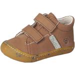 Braune RICOSTA Low Sneaker mit Klettverschluss in Normalweite aus Leder für Kinder Größe 25 