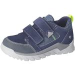 Blaue RICOSTA Low Sneaker mit Klettverschluss in Breitweite aus Leder winddicht für Kinder Größe 34 