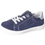 Blaue RICOSTA Low Sneaker mit Schnürsenkel in Normalweite aus Leder für Kinder Größe 31 