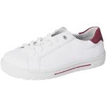 Weiße RICOSTA Low Sneaker mit Schnürsenkel in Normalweite aus Leder für Damen Größe 37 