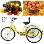 26" Dreirad Für Erwachsene Fahrrad Erwachsenendreirad mit Korb Adult Tricycle DE 