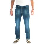 Blaue Stretch-Jeans mit Reißverschluss aus Baumwolle für Herren Größe XXL 