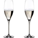 Weiße Riedel Vinum Champagnergläser aus Glas mundgeblasen 2-teilig 