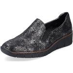 Schwarze Business Rieker 53766 Derby Schuhe mit Schnürsenkel aus Leder für Damen Größe 41 