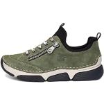 Reduzierte Grüne Rieker Low Sneaker mit Schnürsenkel aus Leder für Damen Größe 38 für den für den Herbst 
